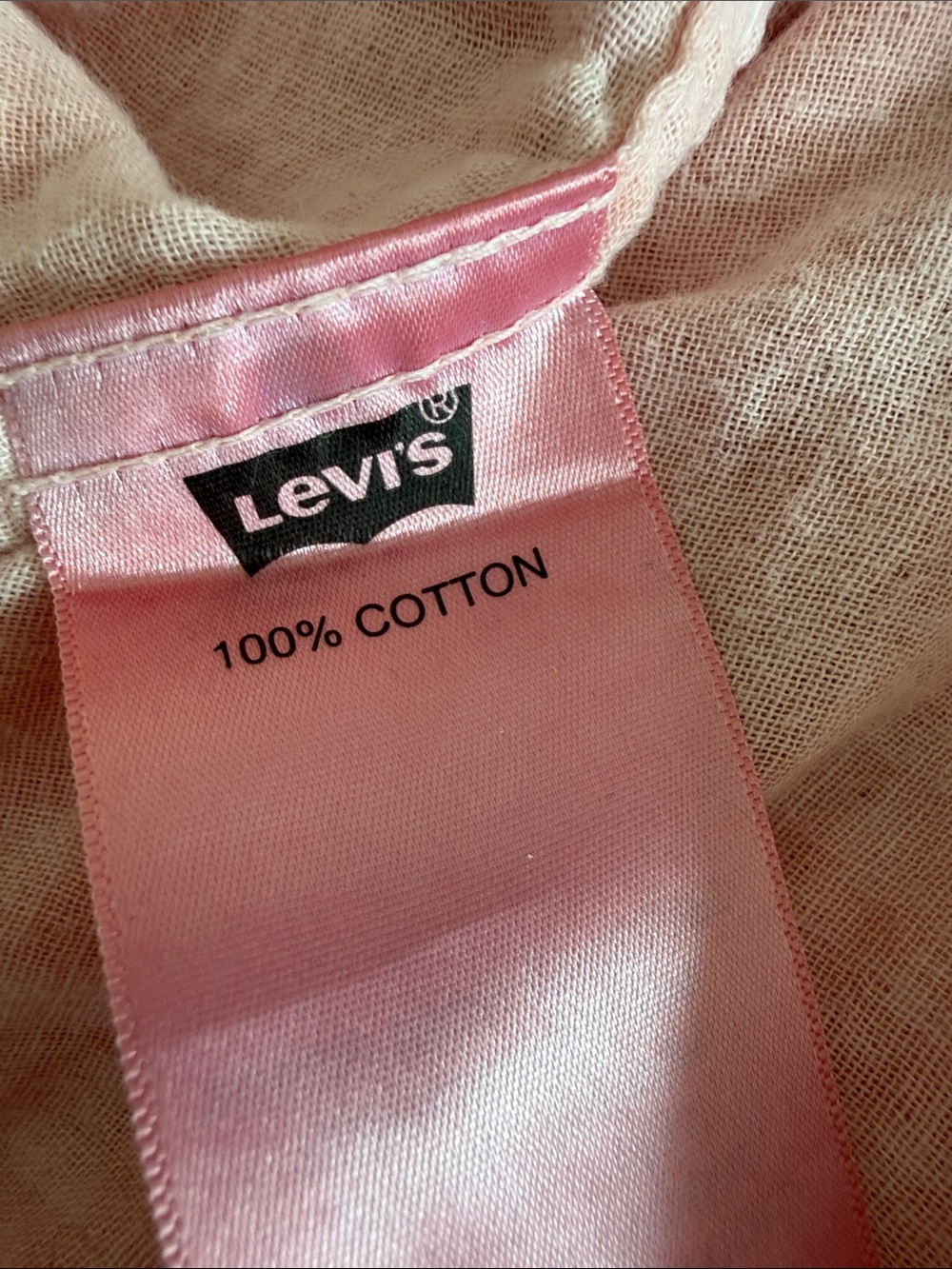 Levi's Ladies Resort Utility Shirt in Pale Orange/Peach Relaxed Washed Cotton M - Picture 8 of 9